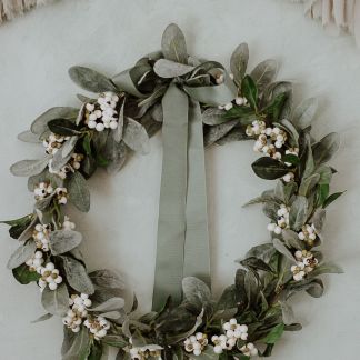 Sage and White Berry Wreath